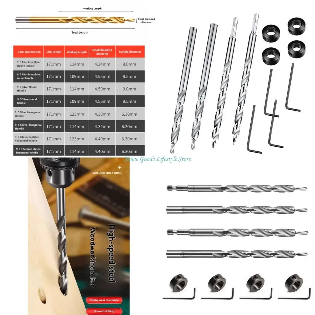 

E74E Professional Woodworking Oblique Hole Locator Drill Bit for Angled Holes