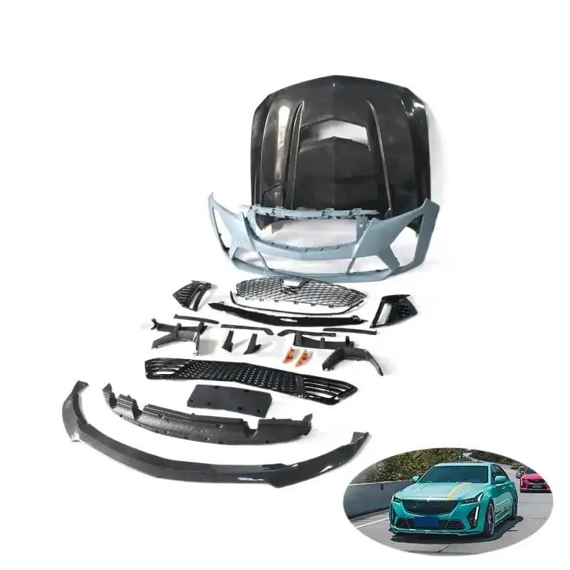 

Car Parts PP Plastic Carbon Fiber Hood Front Bumper Lip for CT5 2020-