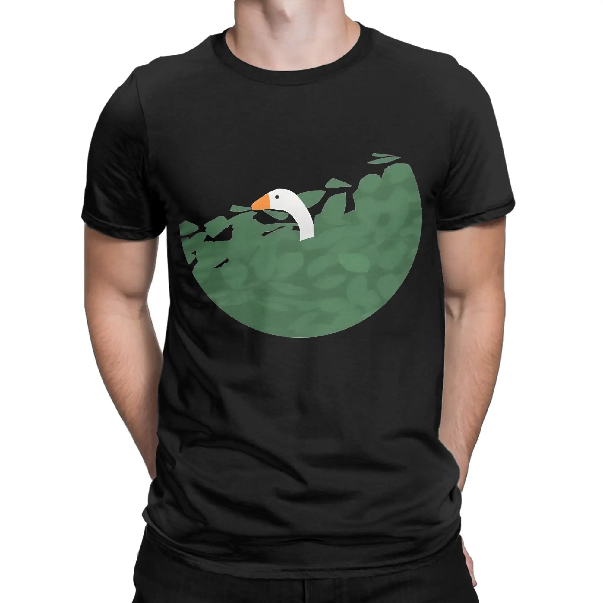 Untitled goose game art painting Graphic 100% Cotton T-Shirt Untitled Goose Game Tees Tops For Men