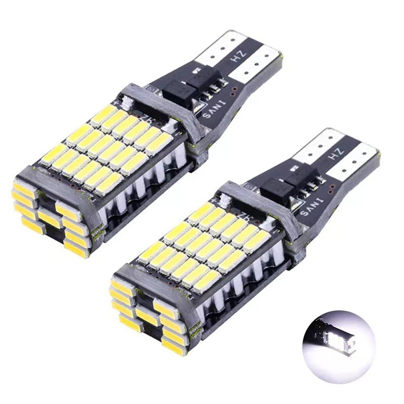6 قطعة T15 W16W 921 912 T16 T10 902 LED لمبات 45SMD 4014 مصباح ليد السوبر مشرق 1200LM استبدال للسيارة عكس الضوء الأبيض