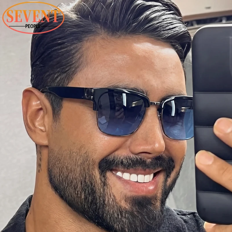 

Vintage Square Sunglasses Men 2026 Luxury Blue Gradient Lens Photochromic Sun Glasses for Male Driving Eyewear Fashion Shades