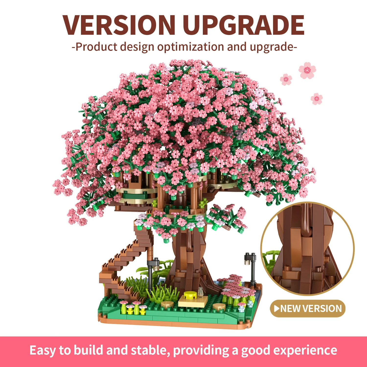 

DIY Cherry Blossom Tree House Building Blocks Set,3D Micro Mini Model Kit, Creative STEM Toy, Beautiful Home Decor Gift for Kids