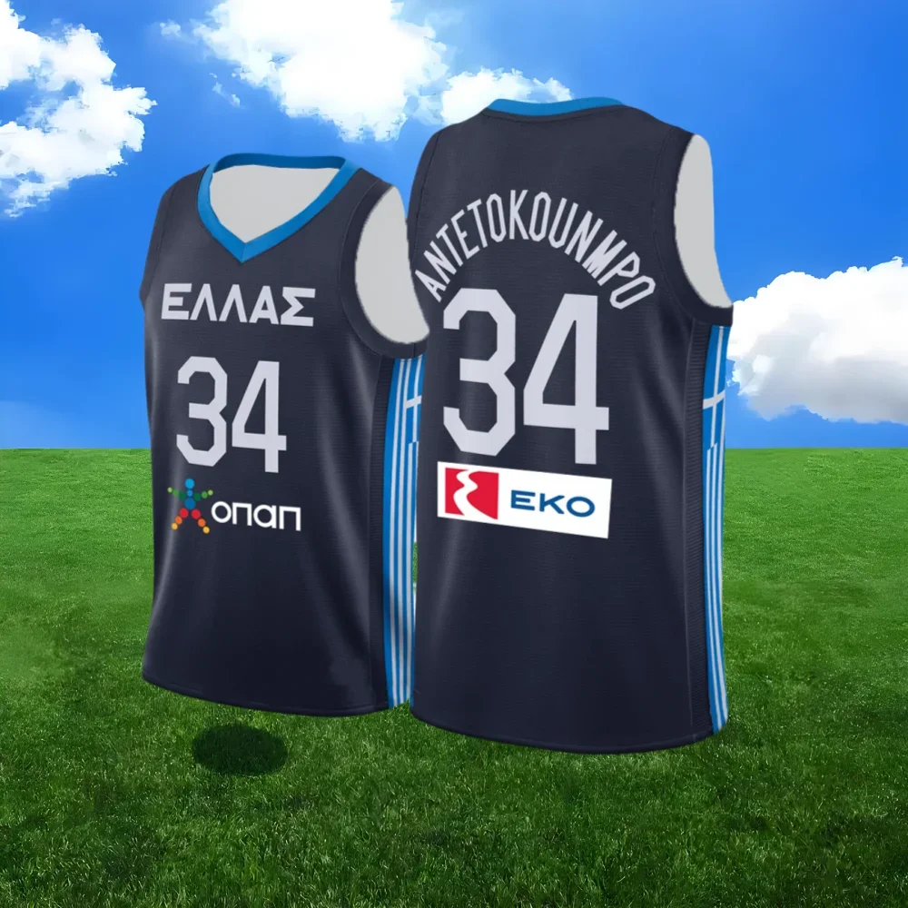 

Спорт на открытом воздухе унисекс 2025л Hellas # Футболка Anteokoumpo 34, ограниченная серия, баскетбольная рубашка, мотоциклетная футболка с 3D принтом, быстросохнущая