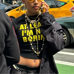 Gothic Women's t-shirt Letter printing Y2K Crop Tops Grunge Tees Aesthetic Short Sleevle Baby Tees Harajuku Streetwear Clothes