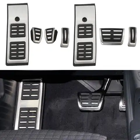 아우디용 자동차 페달, Audi A6 C8 2018 - 2021 A7 2021 LHD 스테인레스 스틸 가스 브레이크 페달, 풋 레스트 페달 보호 커버
