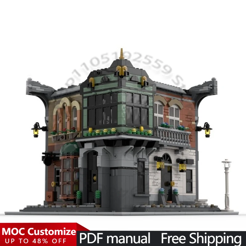 2321 PCS Modular Construction Corner Street MOC Customize Modular Building Block Creative Design Popular DIY Assembly Toy Gift