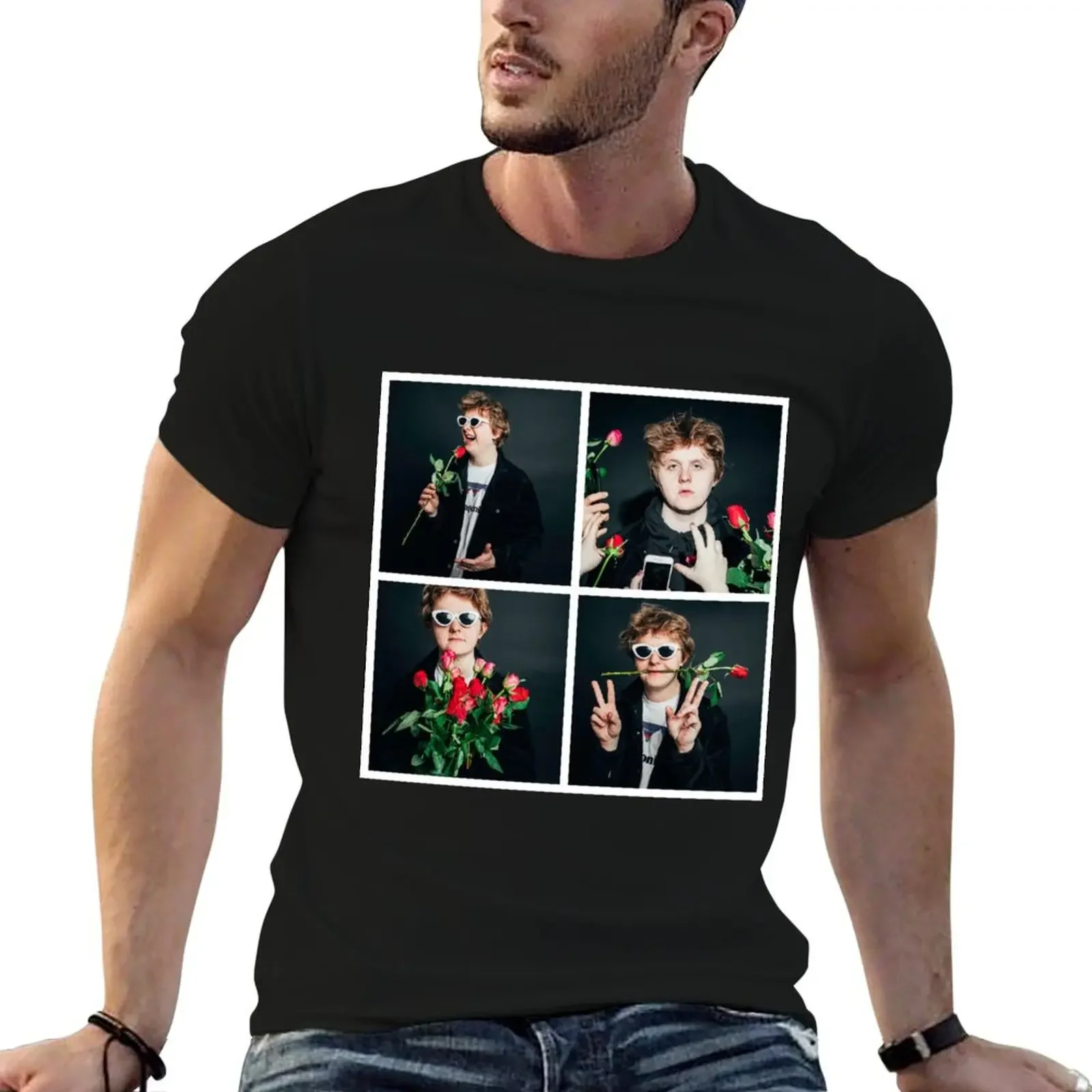 Lewis Capaldi 4 Photo Roses Collage T-Shirt tees oversized t shirt anime clothes new edition mens workout shirts