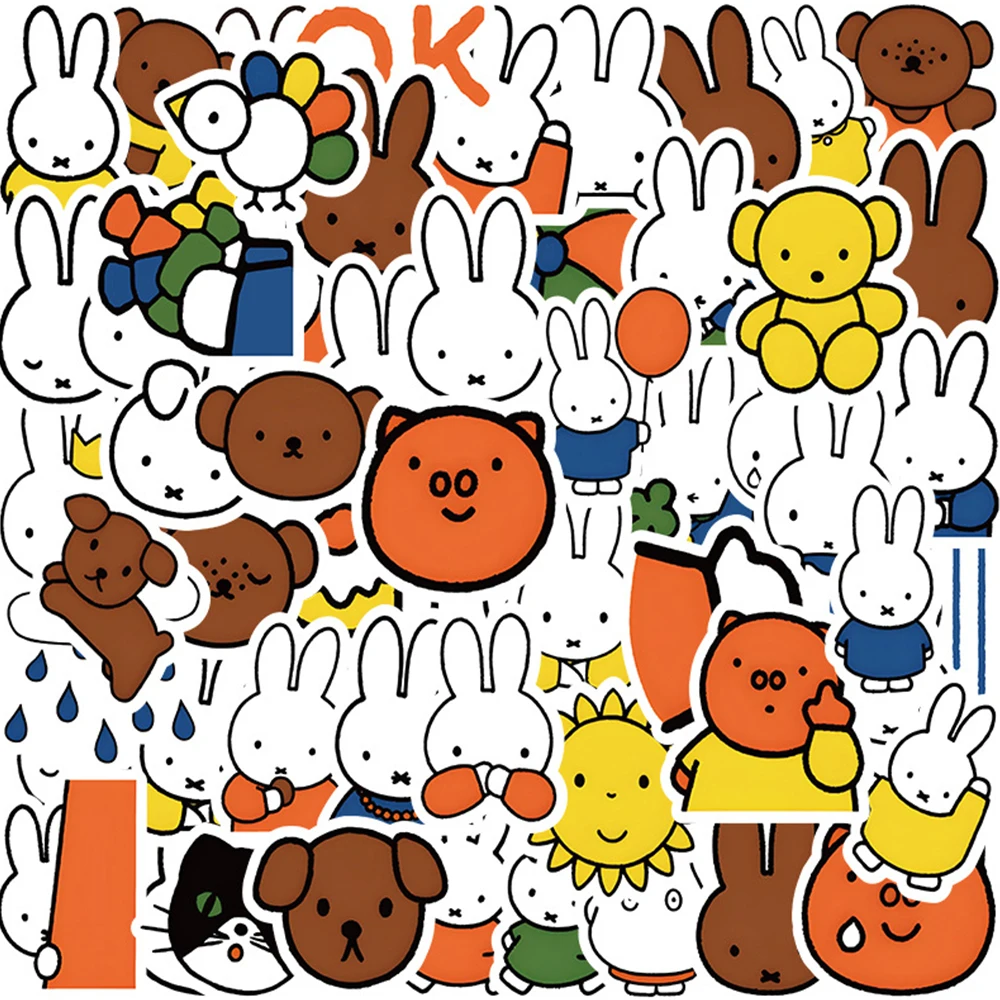 

10/30/50PCS Kawaii Miffy Sticker Cartoon Cute Fun Bunny Graffiti Decal Kids Toy DIY Luggage Laptop Guitar Motorcycle Phone Case