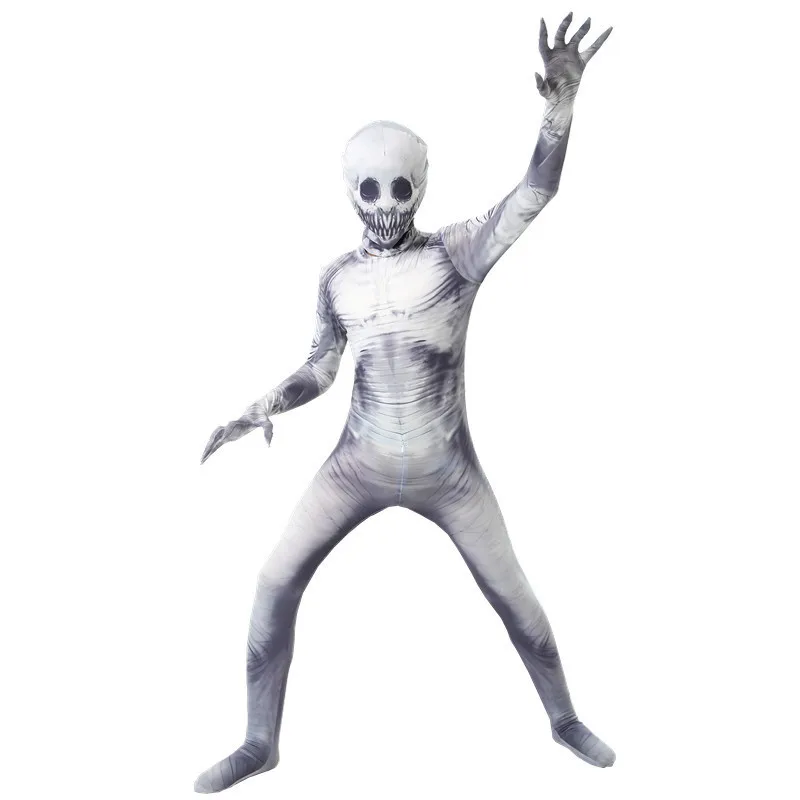 Kid Volwassen Halloween Ghost Kostuum Grim Reaper Monster Jumpsuit Enge Skelet Panty Schaduw Demon Zombie Bodysuit Verkleedpartij