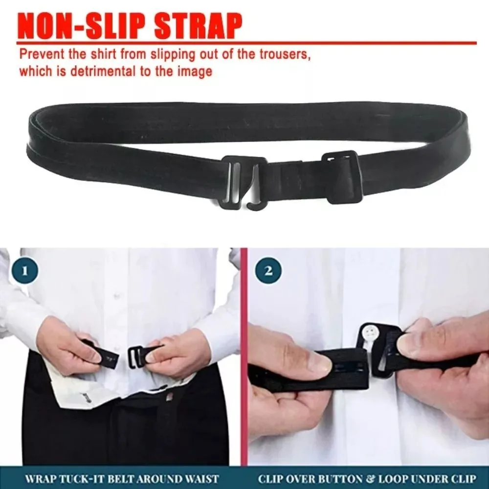 Non-slip Waistband Fashion Elastic Nylon Anti Wrinkle Business Shirt Stay Best Belt