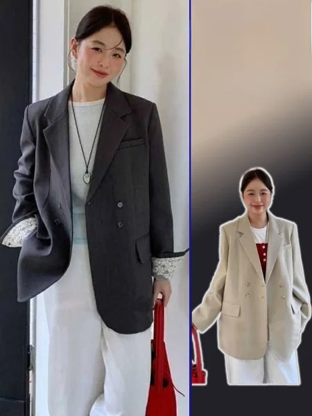 

Женский модный повседневный жакет больших размеров с кружевными вставками, винтажный, двубортный, для коррекции фигуры