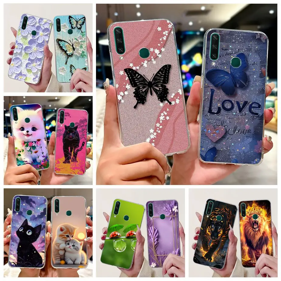 For Huawei Y6p 2020 Case MED-LX9 New Fashion Painted Cover For Huawei Y7p Soft Silicone Phone Case For Huawei Y5p Y6p Y7p Bumper