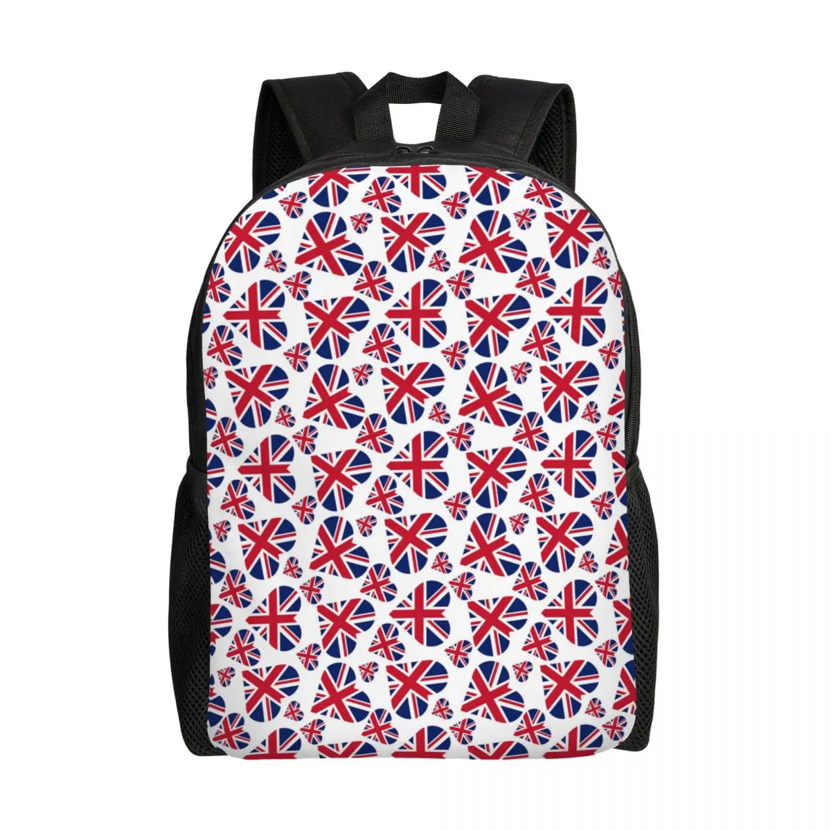 3D Print Heart Of British Flag Backpacks for Boys Girls United Kingdom UK Proud School College Bags Bookbag Fits 15 Inch Laptop