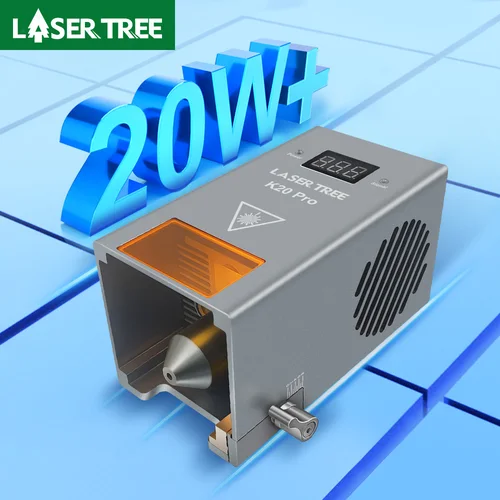 Imagen 1 del producto Árbol láser de alta potencia, cabezal láser de potencia óptica de 20W con asistencia de aire, módulo de luz azul TTL para herramienta de grabado de corte láser DIY