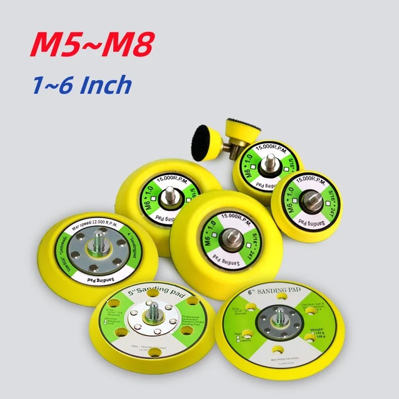 1~6 Inch Pneumatic Self-Adhesive Suction Cup Pad Sticky Disk Polishing Sanding Disc Sandpaper Sucker For Electric Grinder