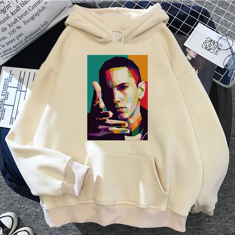 Eminem Print Hoodies Mannen/Vrouwen Casual Mode Capuchon Vrouw Y 2K Lange Mouwen Pullover Sweatshirts Oversized Unisex Kleding