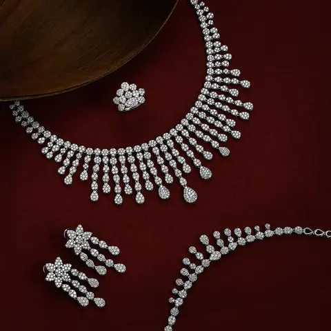 ATTAGEMS Real Moissanite Jewelry Set for Women D VVS1 S925 Sterling Silver Luxury Ring Earrings Bracelet Necklace  Wedding Gifts