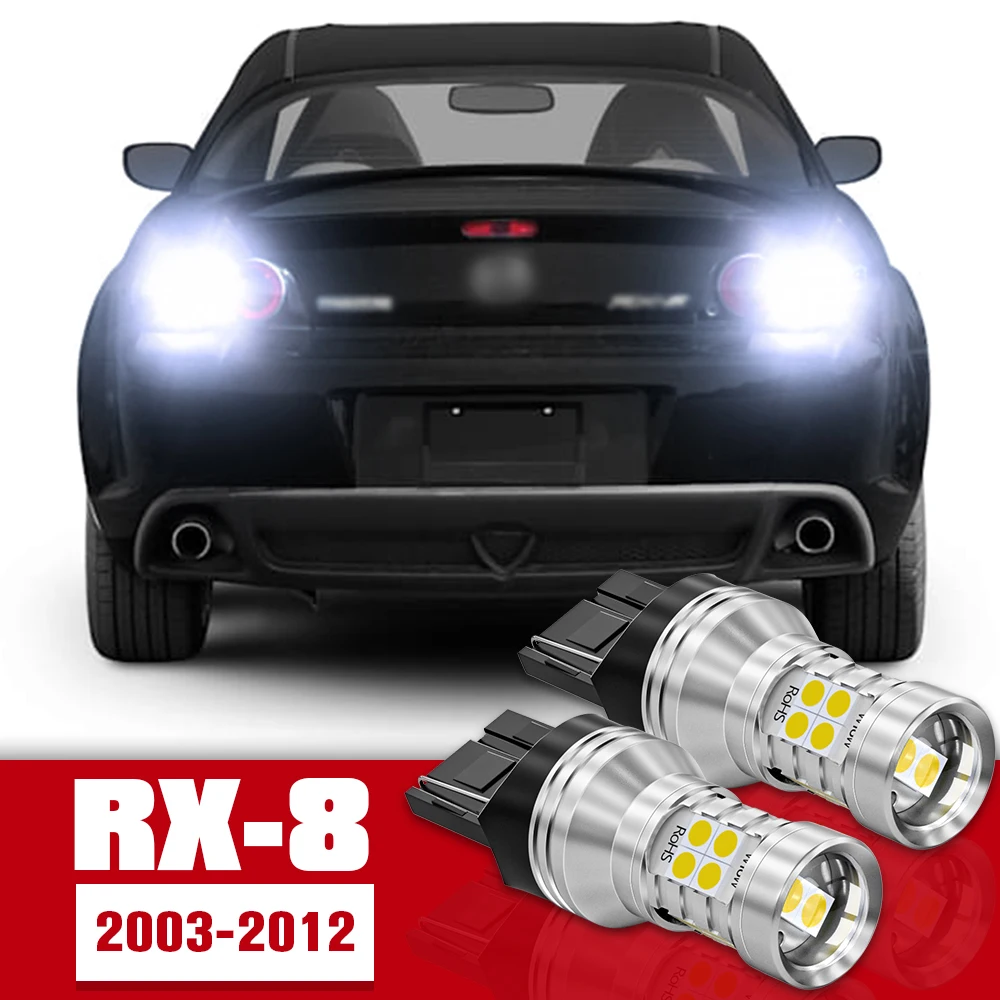 Lampu bohlam LED, aksesori lampu mundur untuk Mazda RX-8 RX 8 RX8 2003-2012 2004 2005 2006 2007 2008 2009, 2 buah