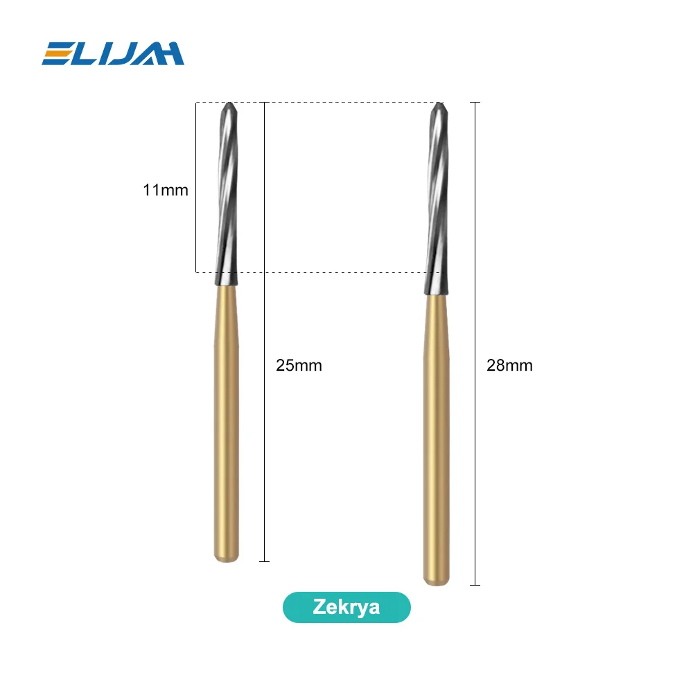 5Pcs/Pack Dental Endo-Z Carbide Burs Zekrya Surgical Endo Tungsten Bone Cutters Drill FG 1.6mm Safe Non-Cutting Tips Dental Tool