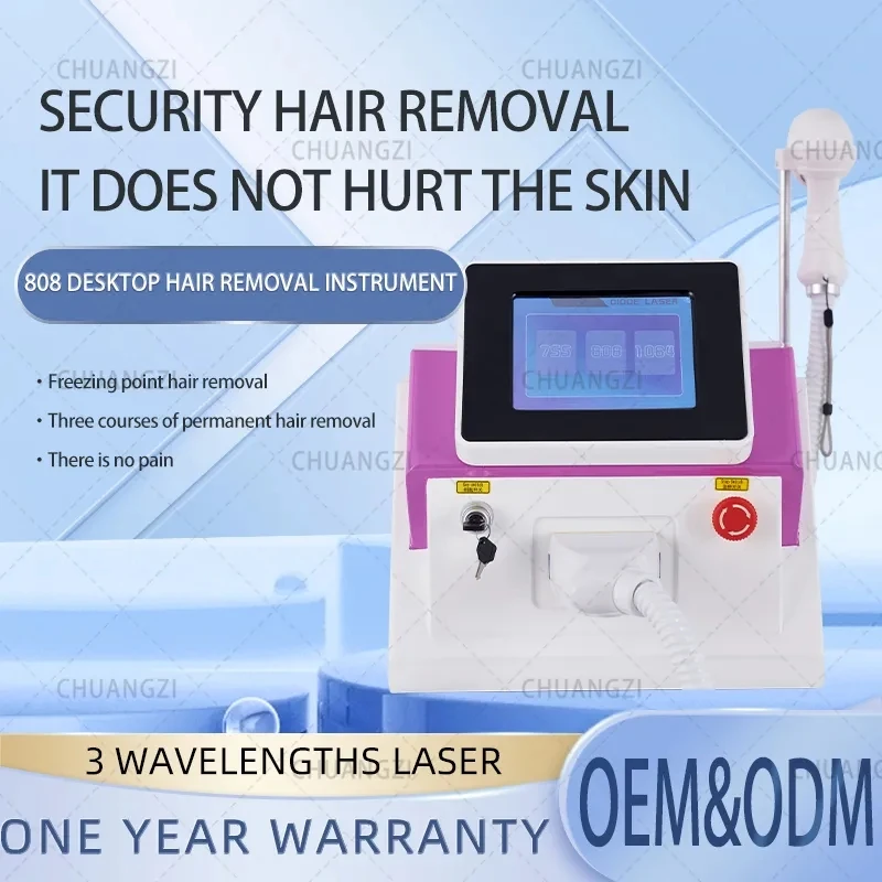 

2024 3 Wavelength 755nm 808nm 1064nm Hair Removal Machine Skin Care Face Body Cooling Diode Laser