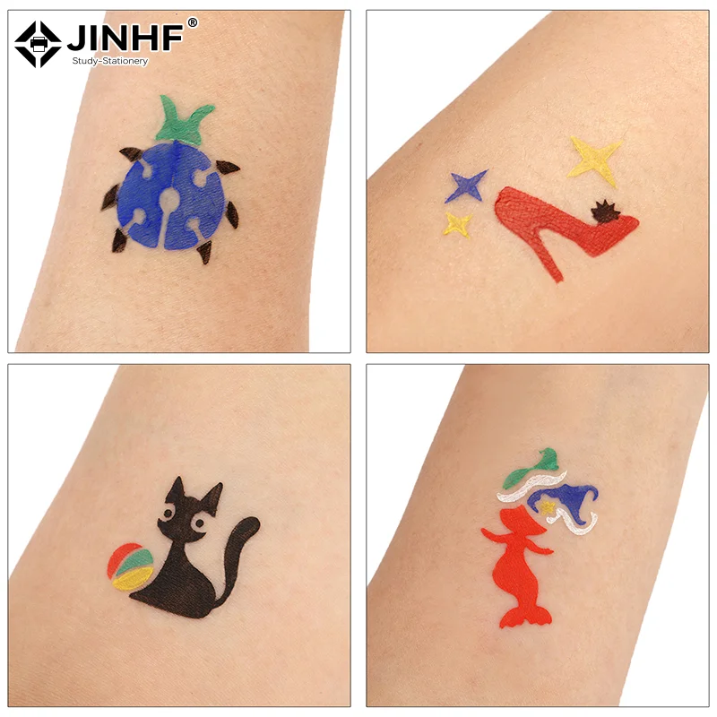 Halloween Face Kids Tattoos Templates Painted Stencils Glitter Airbrush Child Face Paint Tattoos Stencil (Random Patterns)