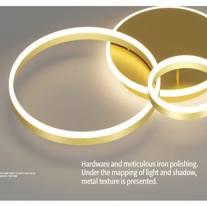 

Modern LED Ceiling Lamp Black Gold Bedroom Chandelier for Living Room Foyer Hallway - Elegant Lighting Decor