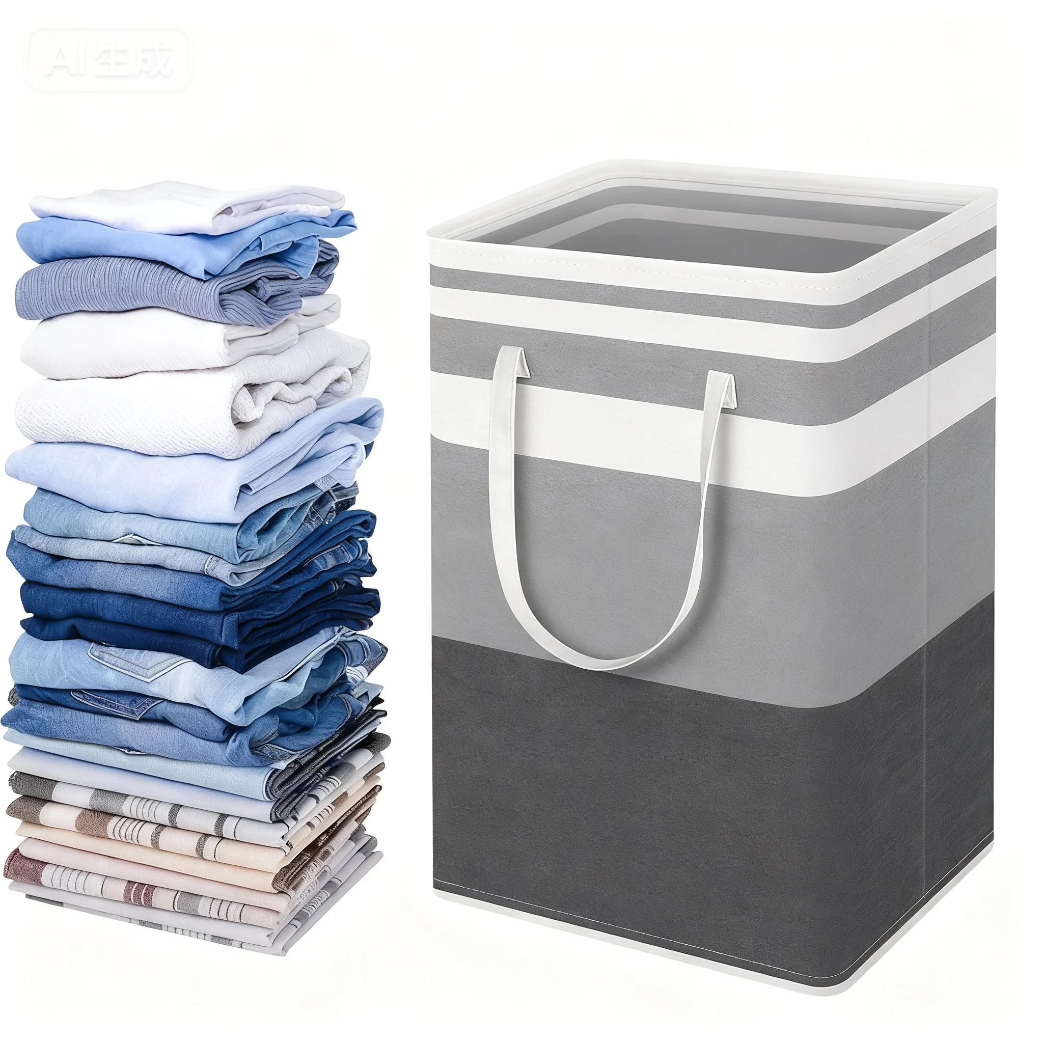 

75L Large Laundry Basket Waterproof,Collapsible Tall Clothes Hamper with Extended Handles for Clothes Toys in the Dorm,Family