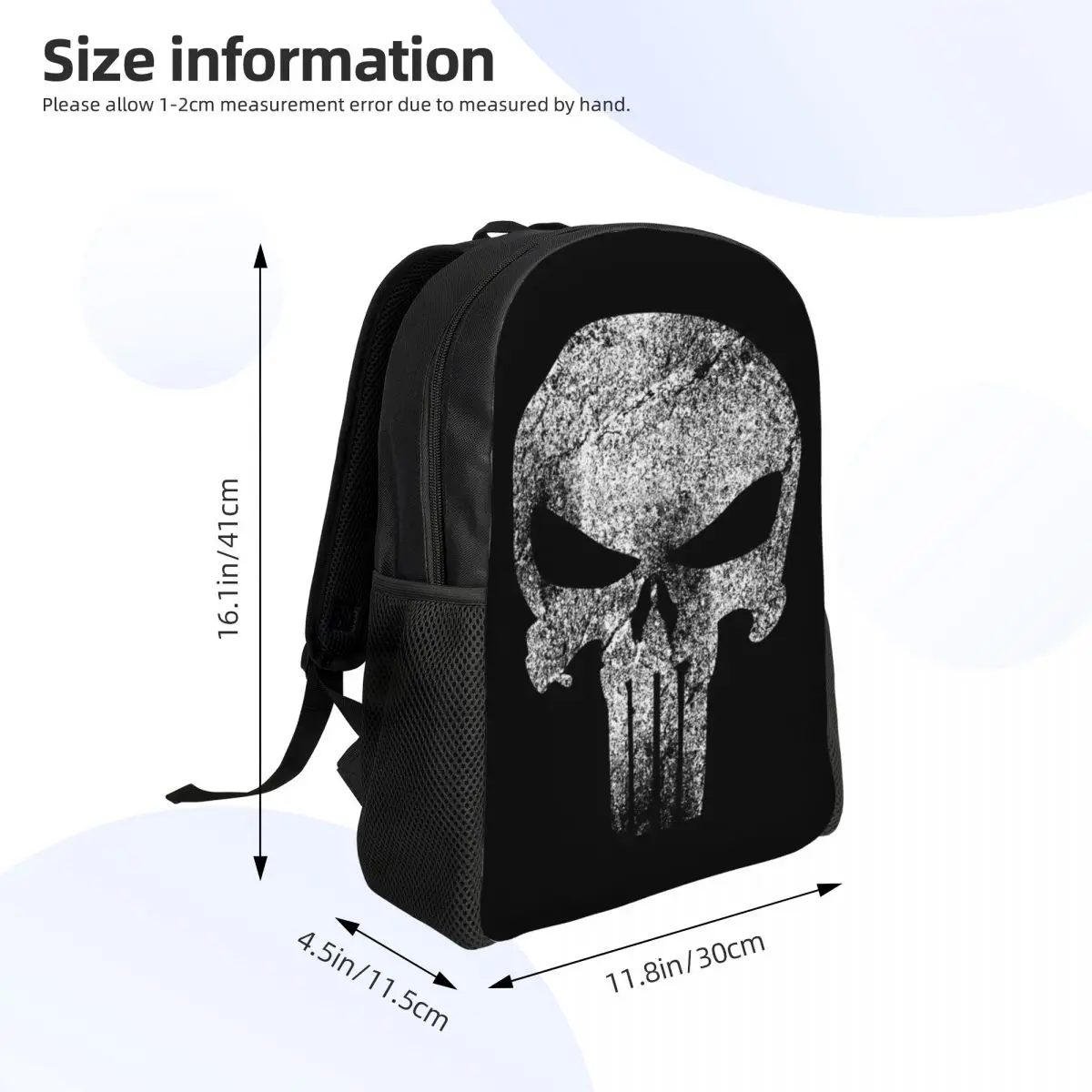 Esqueleto Crânio Impressão 3D Mochila para Meninas Meninos Heavy Metal Colégio Escola Sacos de Viagem Mulheres Homens Bookbag Fits 15 Polegada Laptop