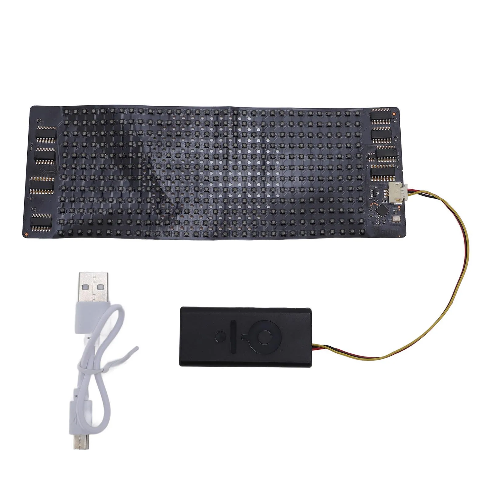 Flexible LED Display 12x32 Resolution APP Control HD Full Color LED Sign Screen for Bag Hat Glasses 158.5x58mm