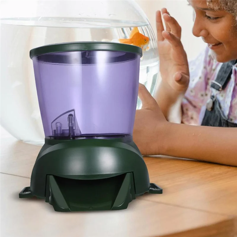 

ABKS-Green Timing Automatic Fish Feeder Large Capacity Powered Pond Dispenser Aquarium Pellet Food 99 Days Pet Supplies