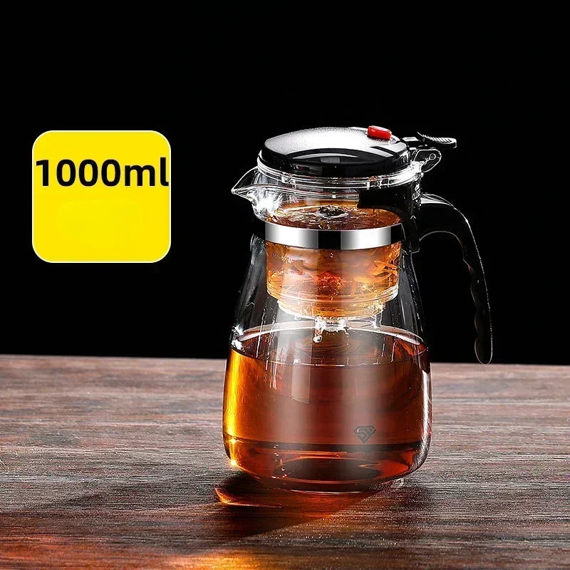 Tea Pot For With Infuser Glass Kettle Heat Resistant Tea Maker Flower Tea Herbal Pot Convenient Office Coffee Teapot Teaware