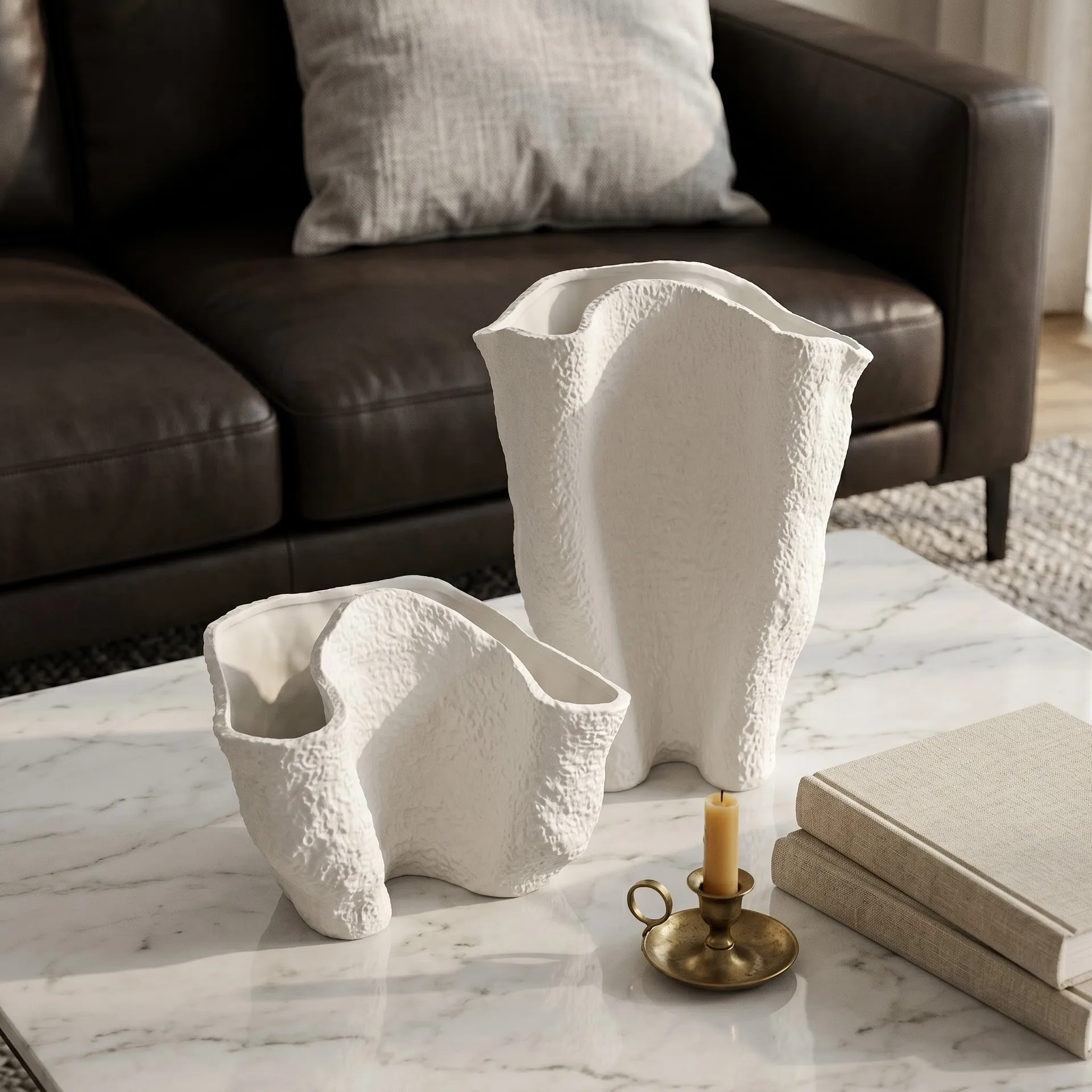Home Decor Minimalist Style - Vas keramik geometris tidak beraturan bergaya