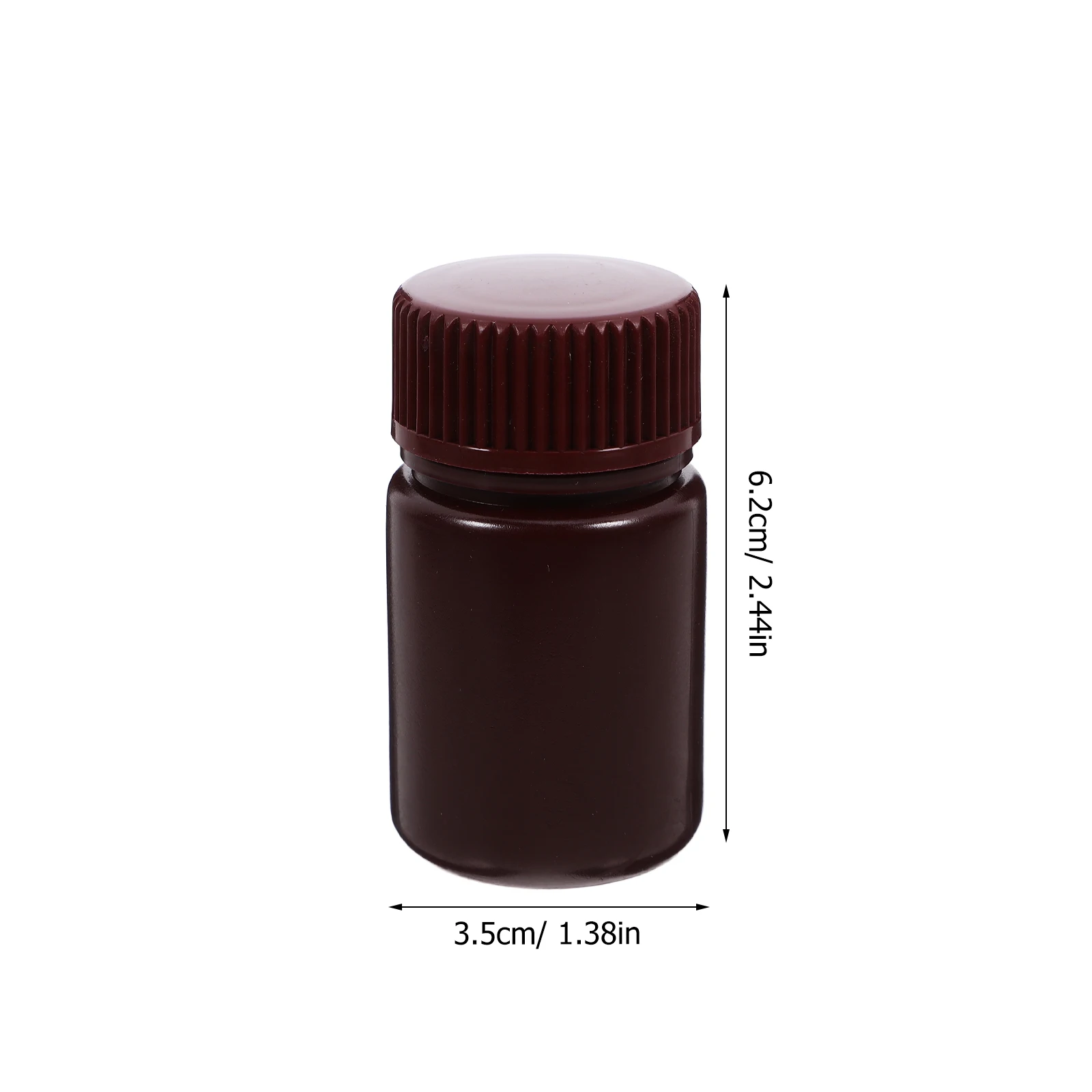 

6pcs Wide Mouth Reagent Bottles Dark Brown Plastic Lab Containers Sample Storage Chemical Liquid Dropper Vials