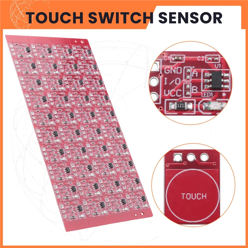 

ABGR-100Pcs TTP223 Модуль сенсорного переключателя с сенсорной кнопкой Тип конденсатора Одноканальный самоблокирующийся сенсорный переключатель