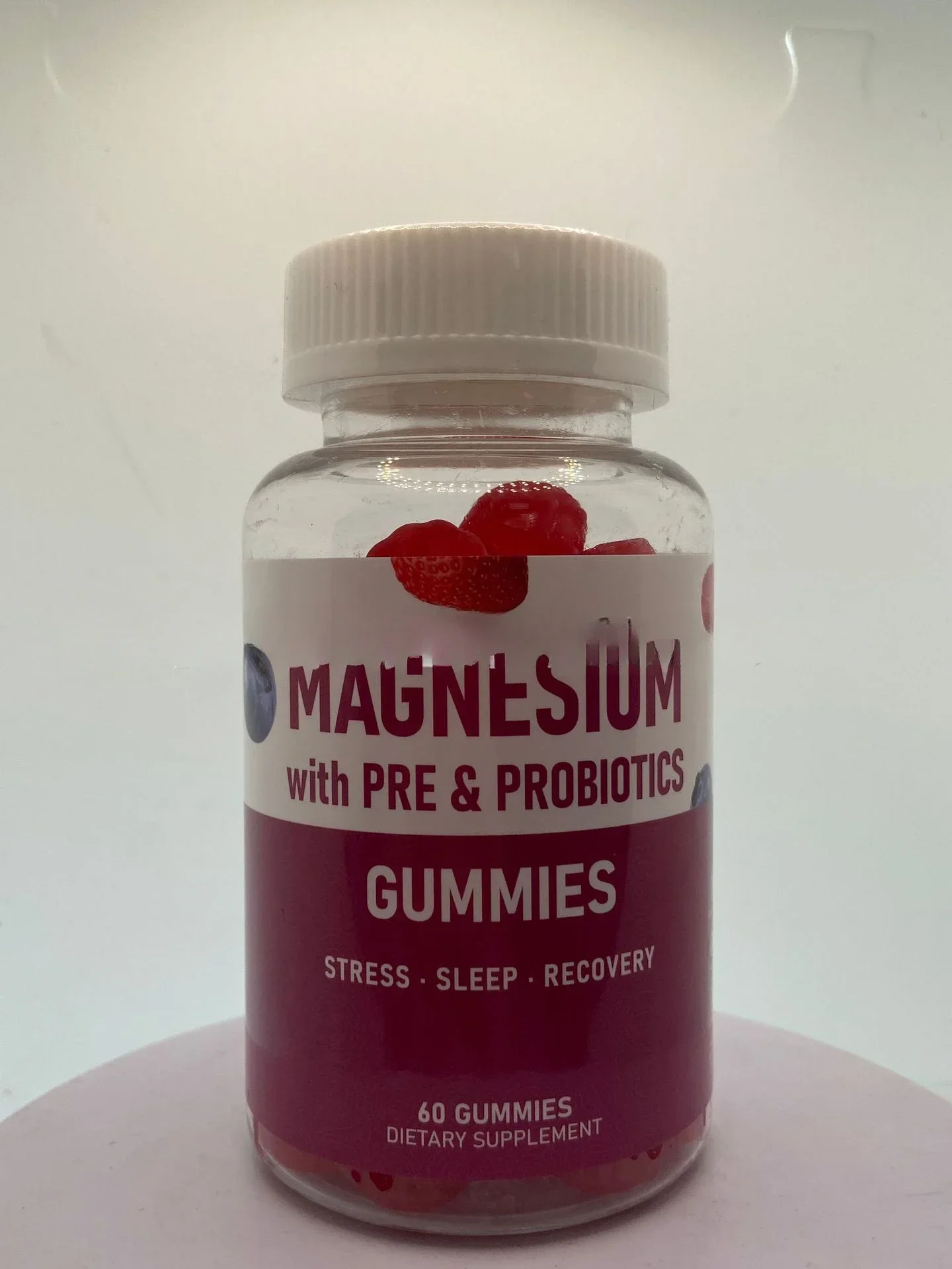 

1 bottle of magnesium gummies with probiotics to promote digestion Supplementing vitamins to promote collagen synthesis