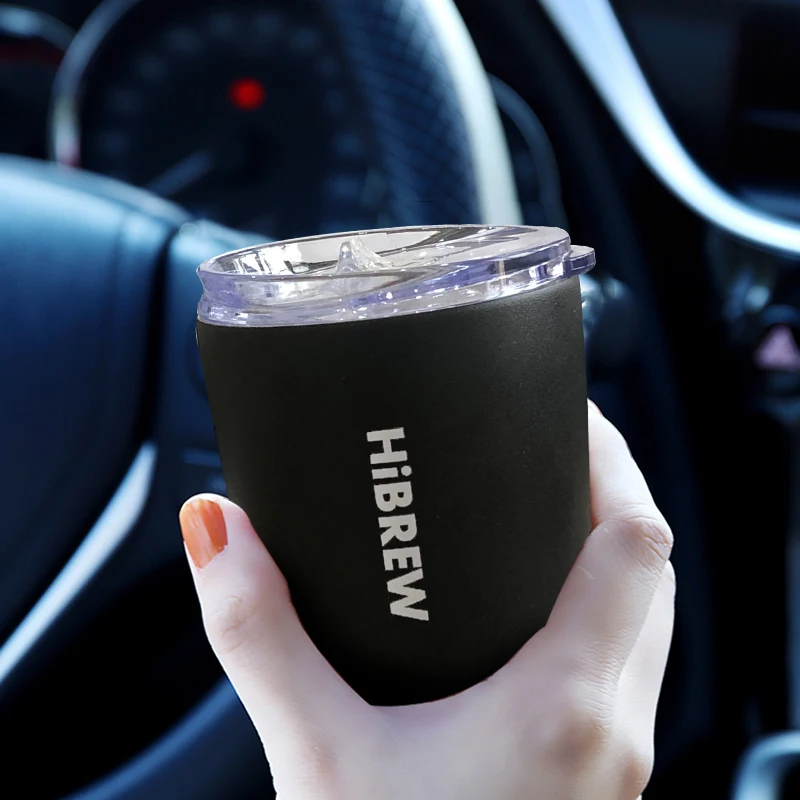 HiBREW Portable Hanging Ear Style Coffee Thermal mug Foldable filter Stainless steel double wall