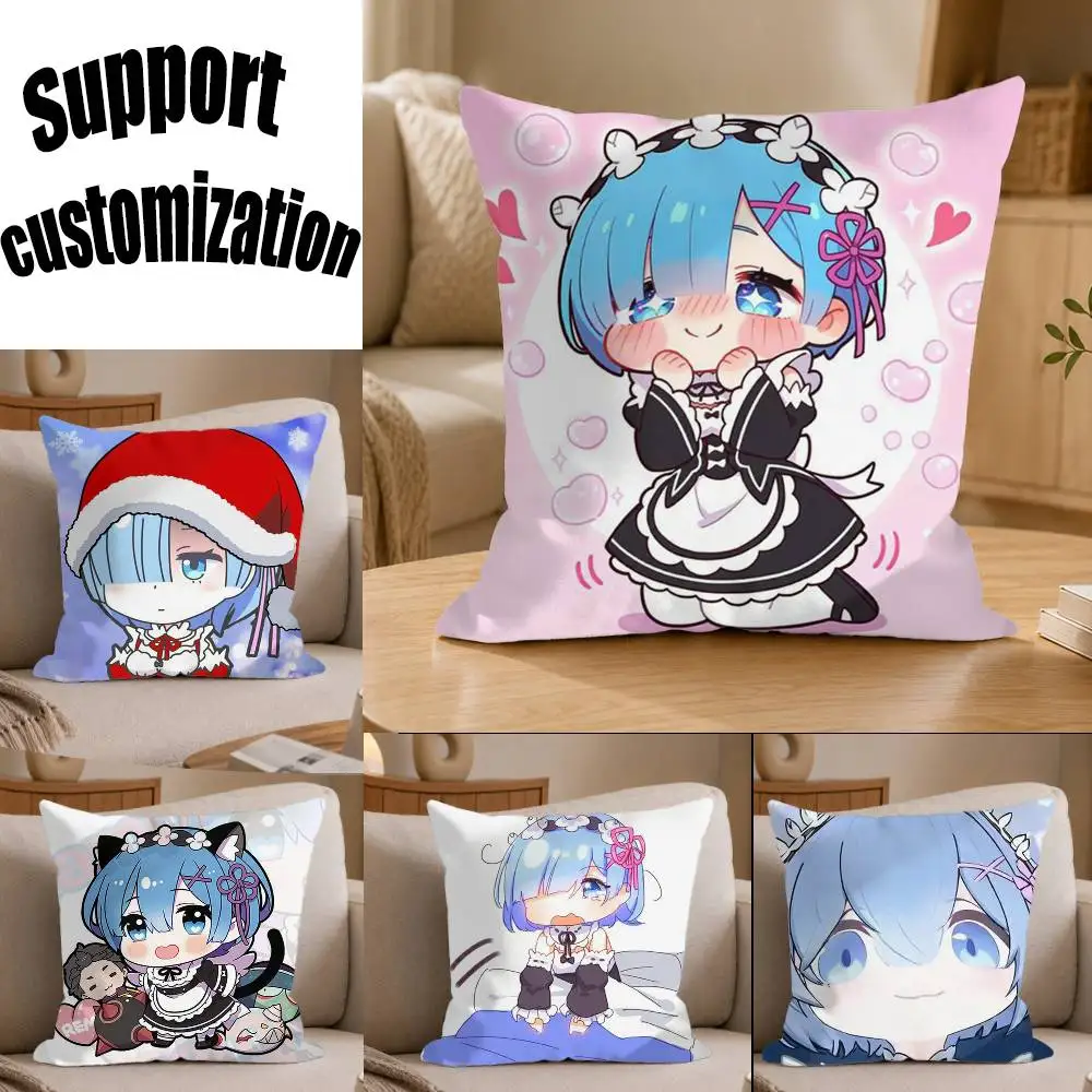 

Lovely ChibiS of REM Square Sofa Pillow Cover Solid Color Living Room Home Decor Cushion Case