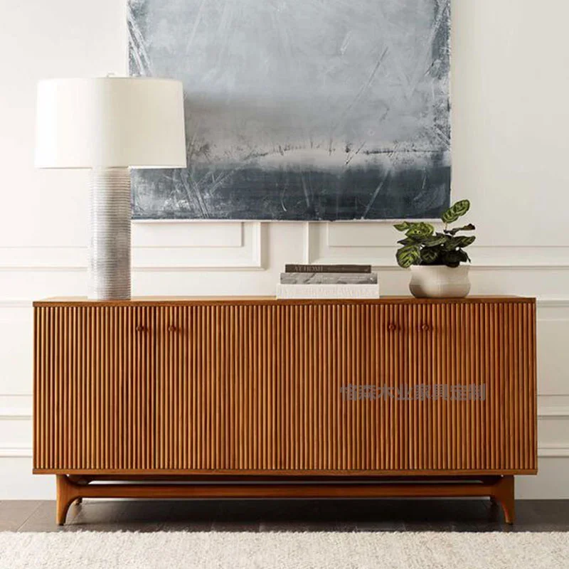 

Solid Wood Vintage Dining Side Locker Living Room Entrance Decoration Table TV Cabinet