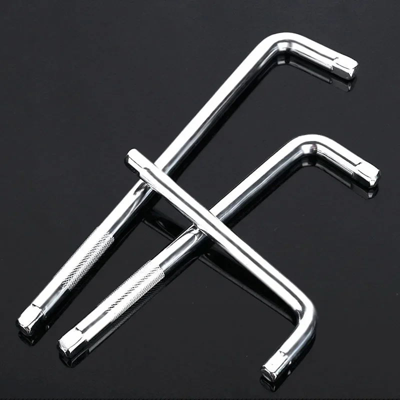 1Pcs L-Shape Bent Handle Socket Wrench Extension Bar 1/4