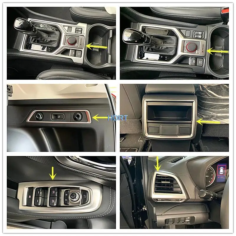 Car Styling Window Control Panel Center Console Water Cup Air Vent Outlet Silver Interior For Subaru Forester Wilderness 2019 +