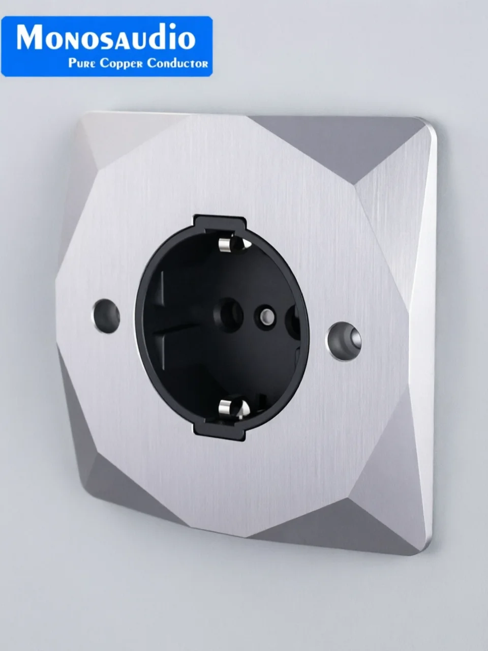 Monosaudio E86+ES3R Schuko Wall Socket Plug Power Outlet Pure Copper Rhodium Plated Electrical Power Socket for Wall