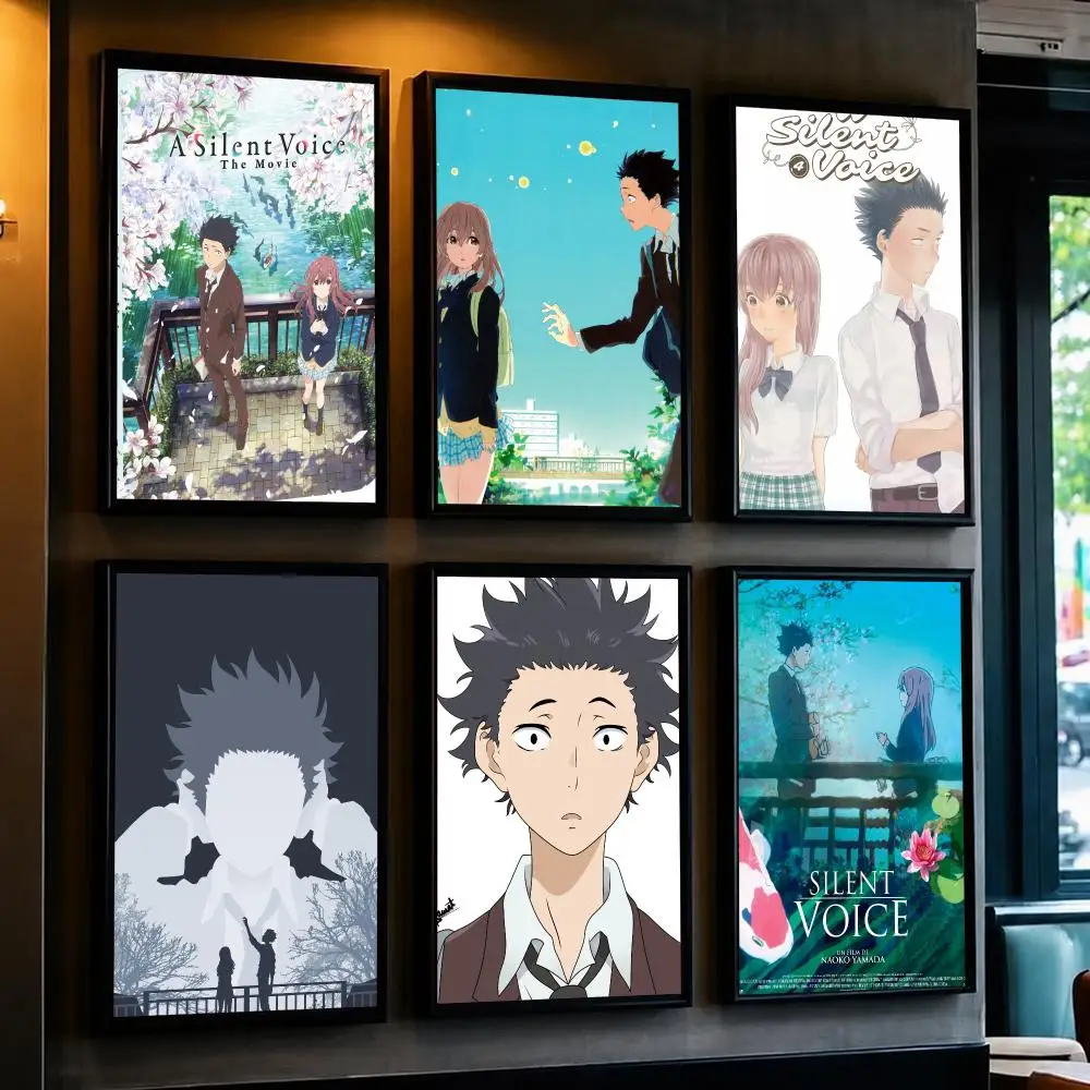 anime A-A Silent Voice-E Poster Decorative Wall Art Sticker for Cafe Office Bedroom and Living Room