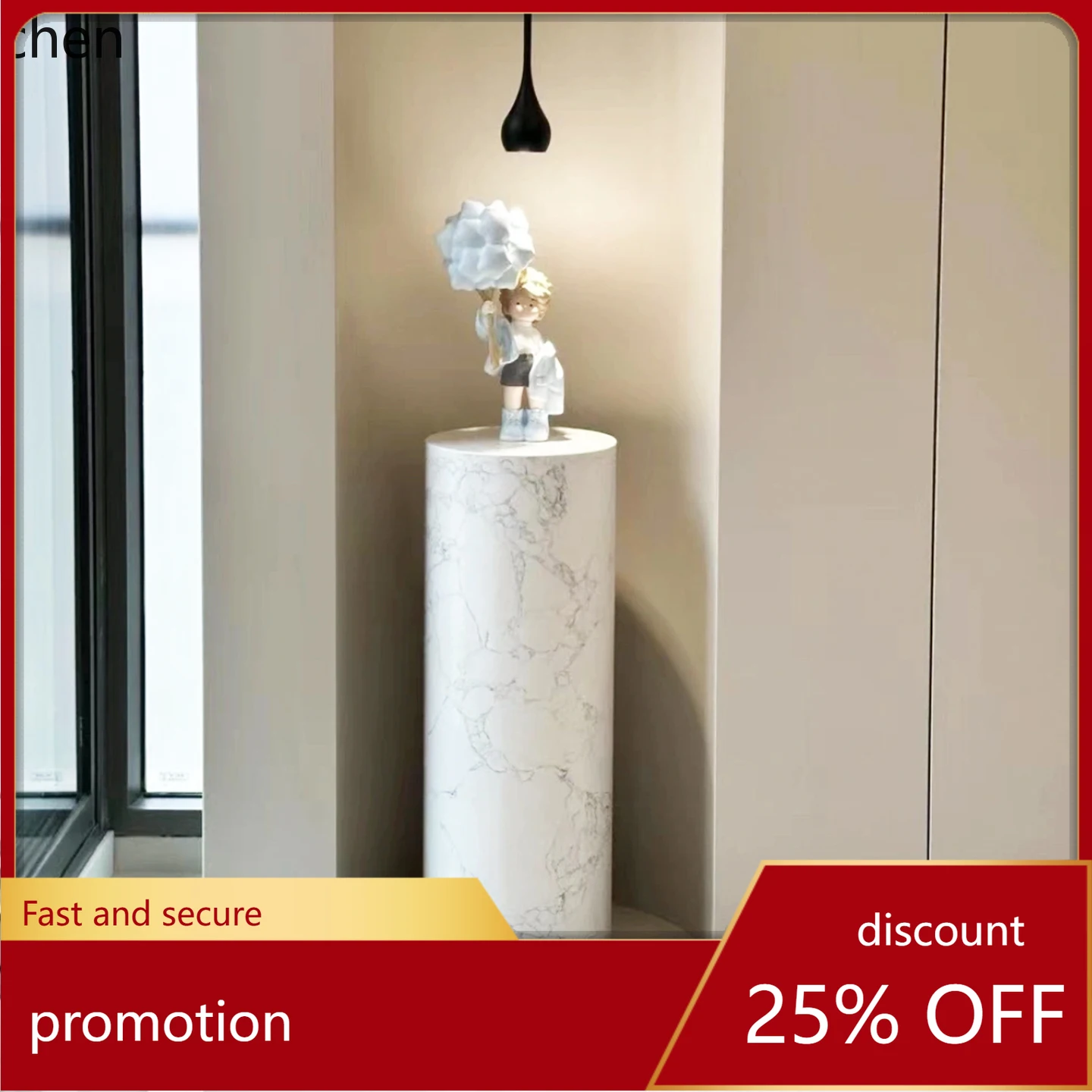 

ZML High-End Marble Display Stand Ornament Base Decorative Round Column Pedestal