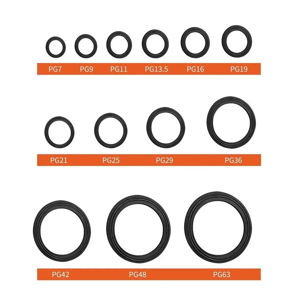 Nylon PG Cable Waterproof Connector Rubber Sealing Gasket O Ring Washer PG7 PG9 PG11 PG13.5 PG16 PG19 PG21 PG25 PG29 PG36-PG48