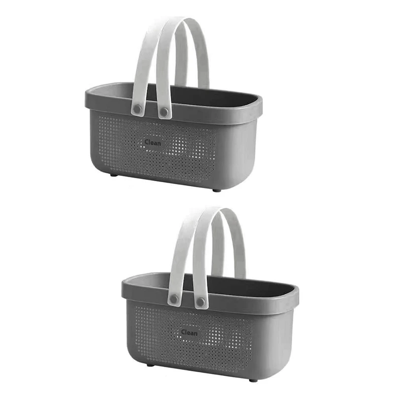 Plastic Storage Basket With Handle Portable Shower Tote Organizer Basket Bin For Bathroom Kitchen Dorm Room Bedroom B Durable