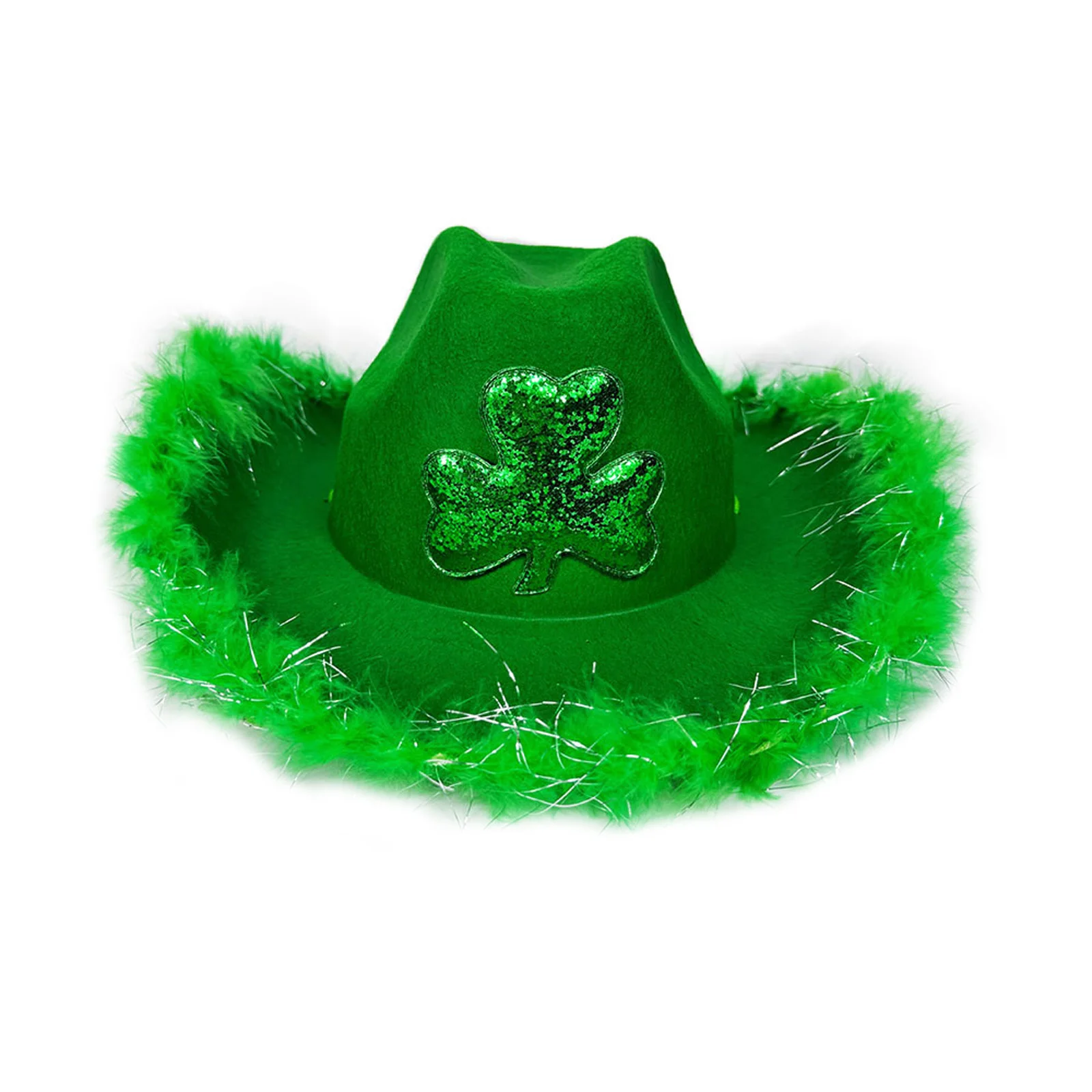 Mardi-Gras Cowboy-Hat Costume Accessory for Women Men St Patrick Day Festival Parties Costumes Dress Up Decorations Accessories