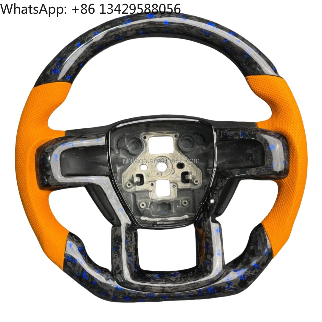 

High Quality Leather Steering Wheel For Second-Generation For Ford Raptor F-150 F150 Forged Carbon Fiber Style Compatible Origin