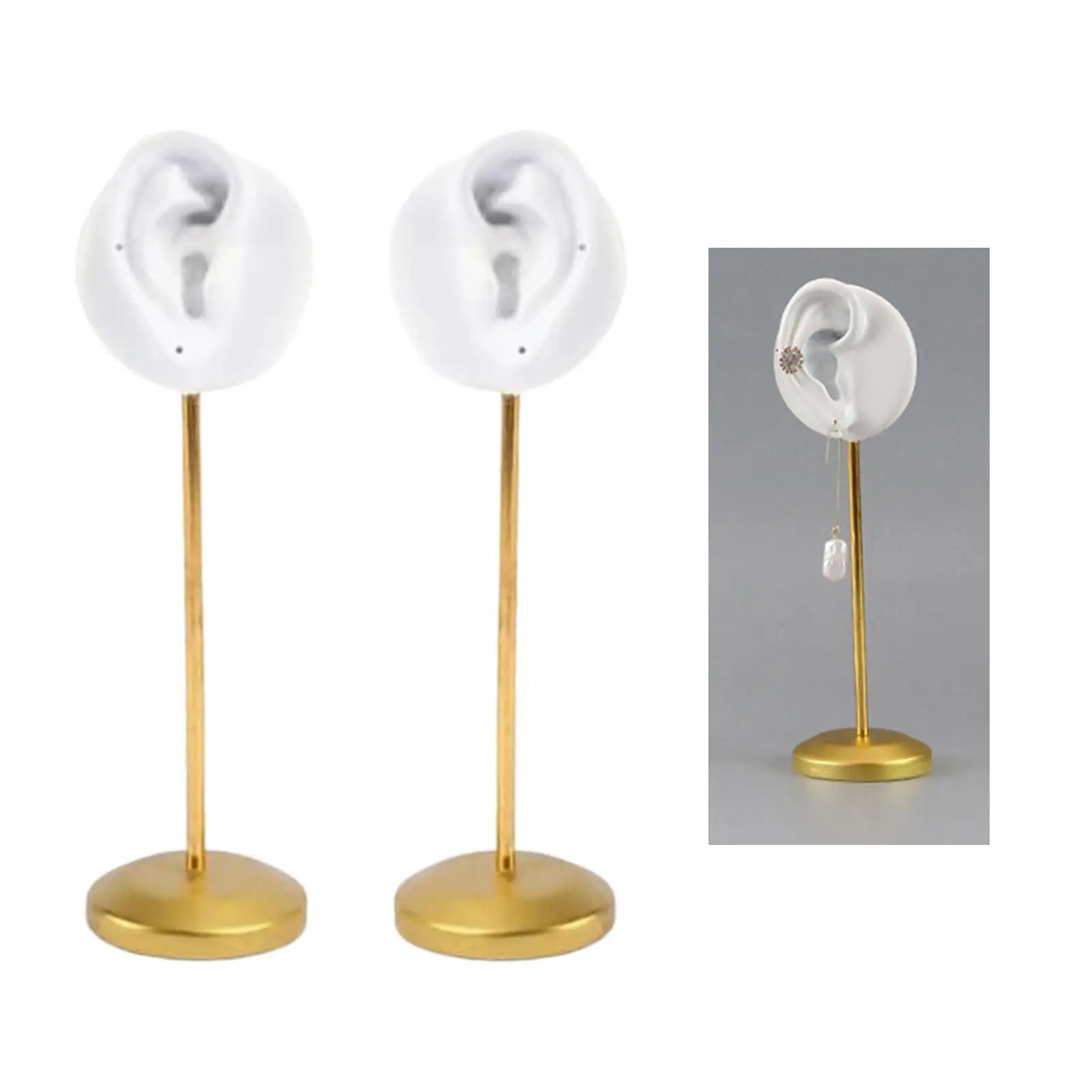 Ear Stud Holder Ear Model Ear Hooks Storage Rack White Hanging Stable Earring Display Stand for Countertop Bedroom Vanity Table