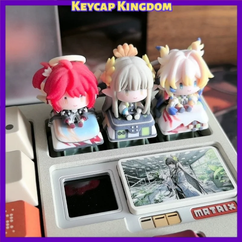 Arknights Character Anime Keycaps Mechanical Keyboard Resin Custom Cute Artisan Keycaps Desktop Ornament PC Gaming Gift Collect