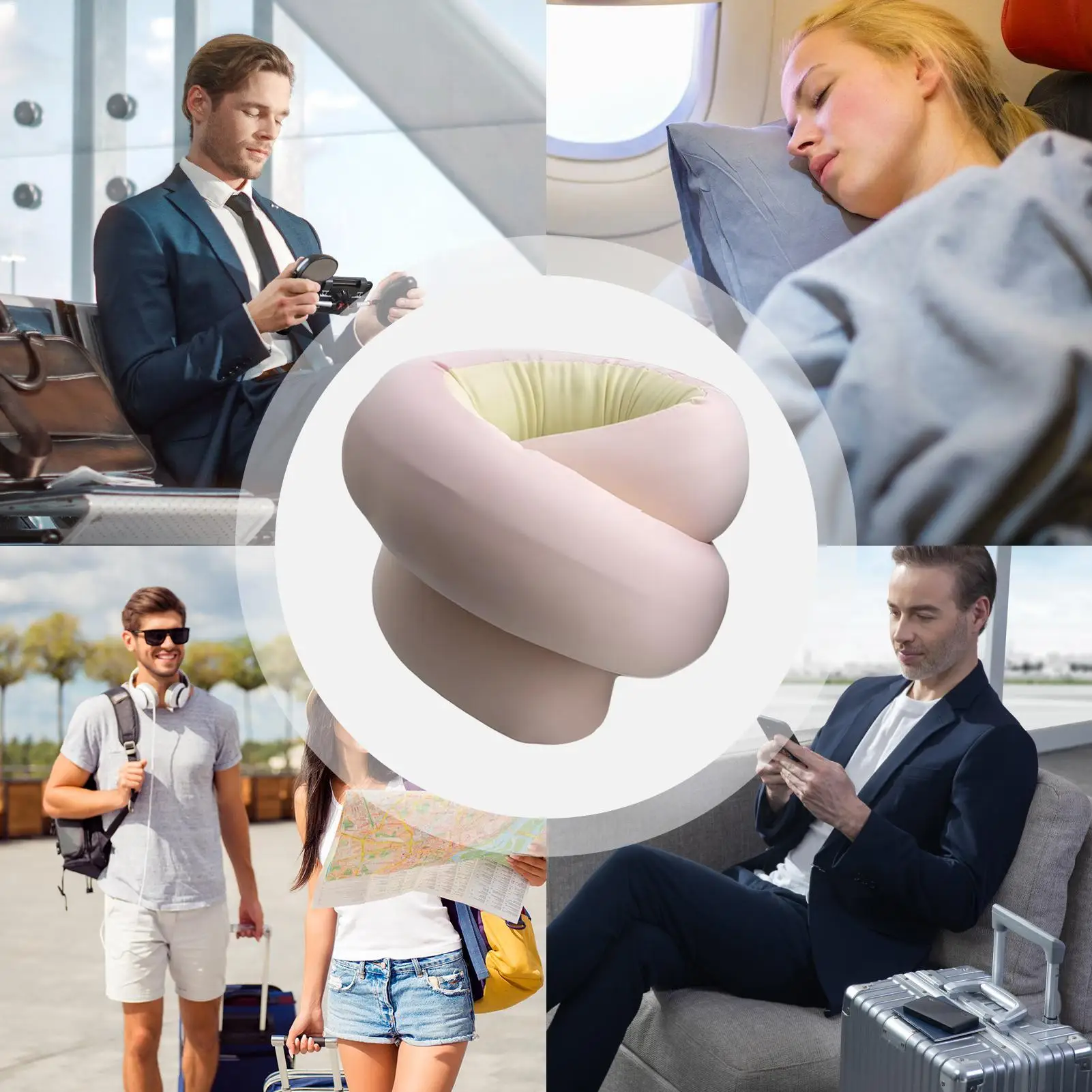 Travel Pillows Foldable Spiral Breathable Support Airplane Neck Pillow For Car Sleeping Back Chair Office Sleep Rest Bed